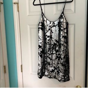 Forever 21 Black and silver sequin mini dress